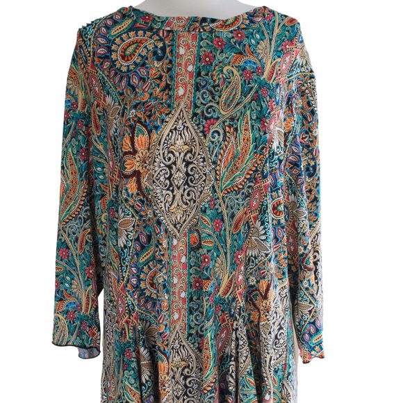 North Style Tops - North Style Multi-Color Paisley Flared Tunic